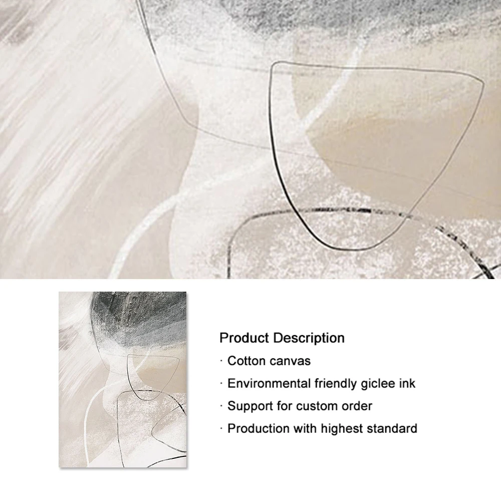 Картины на холсте абстрактные акварельные плакаты и принты бежевого черного