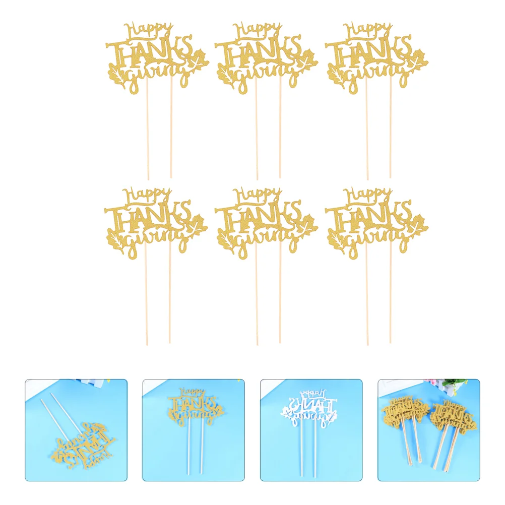 

Thanksgiving Thanks Party Autumn Decoration Happycupcake Picks Picksticks Fall Decorative