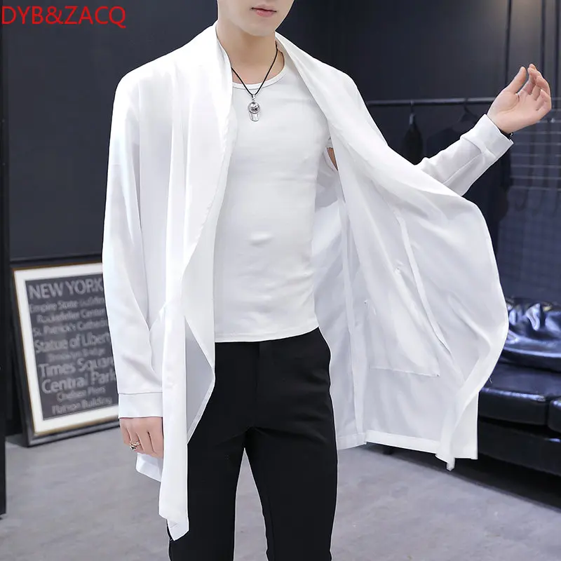 

DYB&ZACQ Summer Men's Breathable Lapel Sunblock Uv Protection Teen Skin Chiffon Versatile Fashion Thin Coat