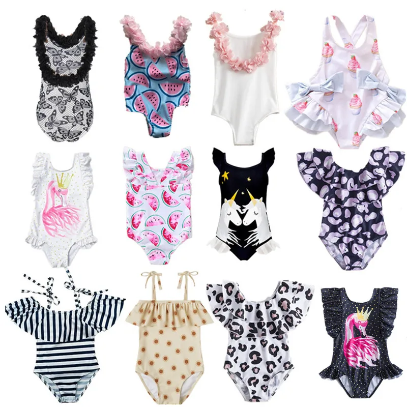 

One Piece Swimwear Baby Girl Floral Strap Swimsuit Swimwear Swimming Suit Children Little Girls Summer Holiday Beach Wear