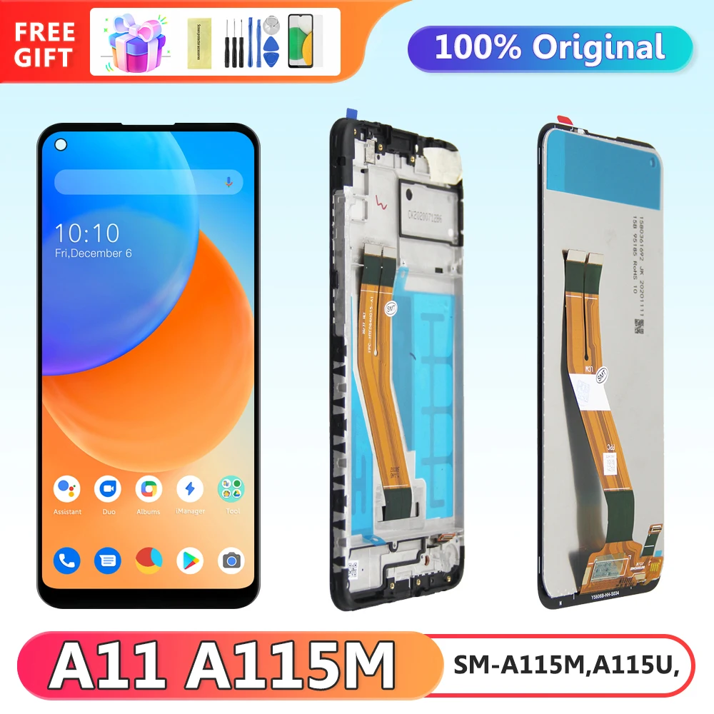 

6.4'' Original A11 Display Screen, for Samsung Galaxy A11 A115 A115F Lcd Display Touch Screen Digitizer Assembly with Frame