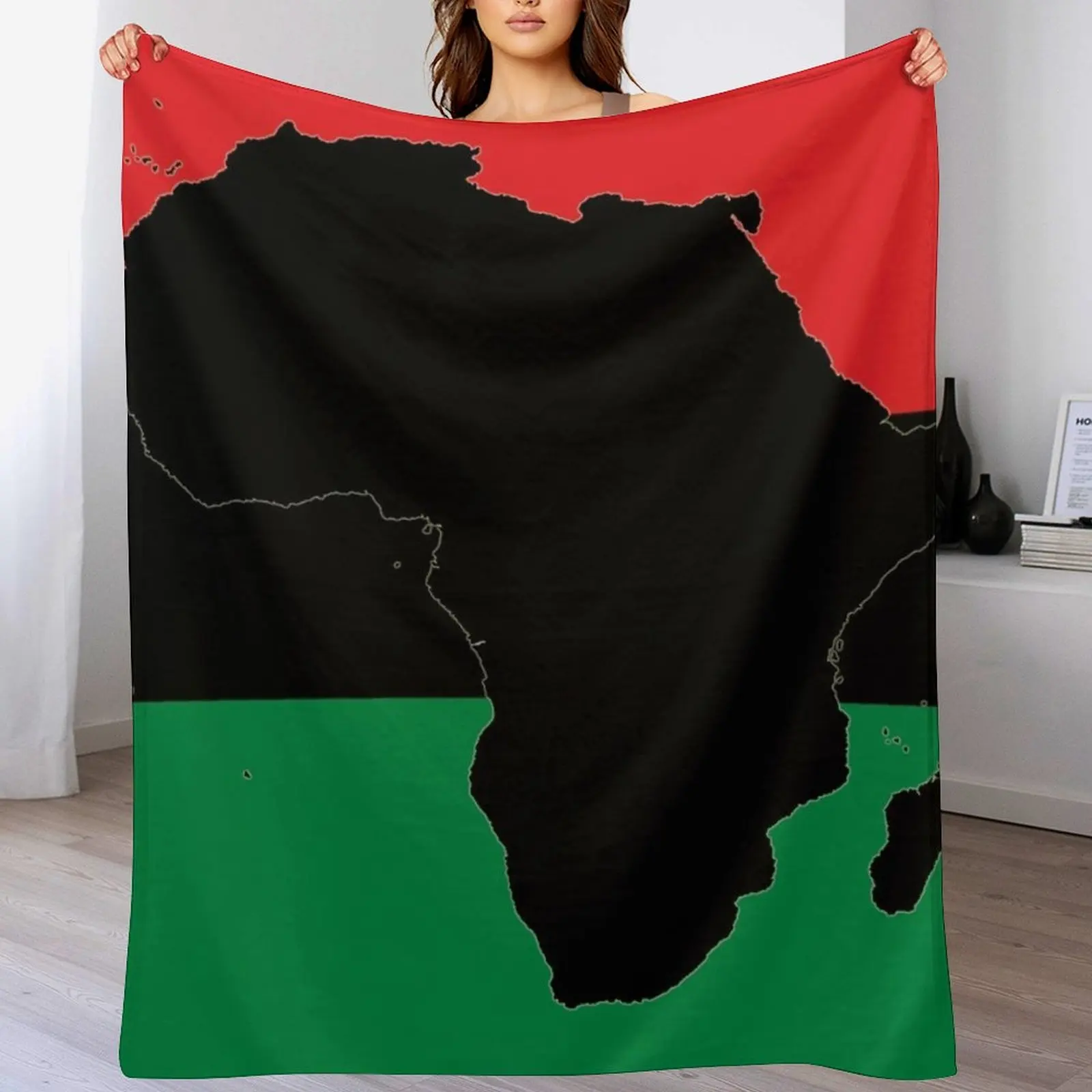 Символ Африки - плед с африканским флагом модные диваны мягкие клетчатые