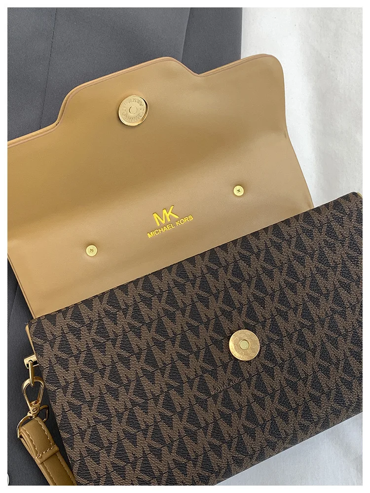 Фото Женская модная сумка через плечо Michael Kors, классическая сумка с логотипом MK, многофункциональная маленькая квадратная сумка. №5