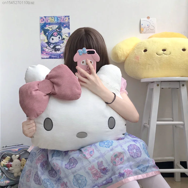 Купить Новинка Kawaii Sanrio плюшевый Hello Kitty My Melody Вельветовая Подушка плюшевая Милая диванная подушка аксессуары для автомобиля подушка