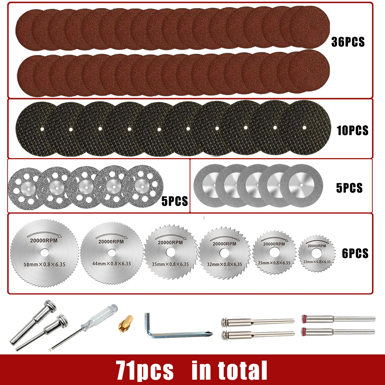 Набор мини-режущих дисков из быстрорежущей стали 63/71 шт., лезвие для циркулярной пилы, Алмазное стекловолокно, полимерное режущее колесо для вращающегося инструмента Dremel