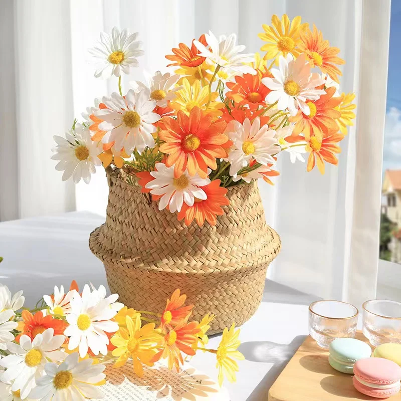 

INS Style Artificial Flowers Daisy Home Garden Wedding Decor High Quality Spun Silk Cheap Fake Flowers Decorative Ornaments