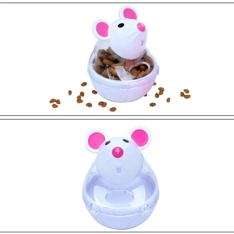 

Cat Mice Food Tumbler Cat Food Toy Ball Interactive Cat Food Feeder Leak Food Interesting Plastic Cat Food Dispenser Treat Toy