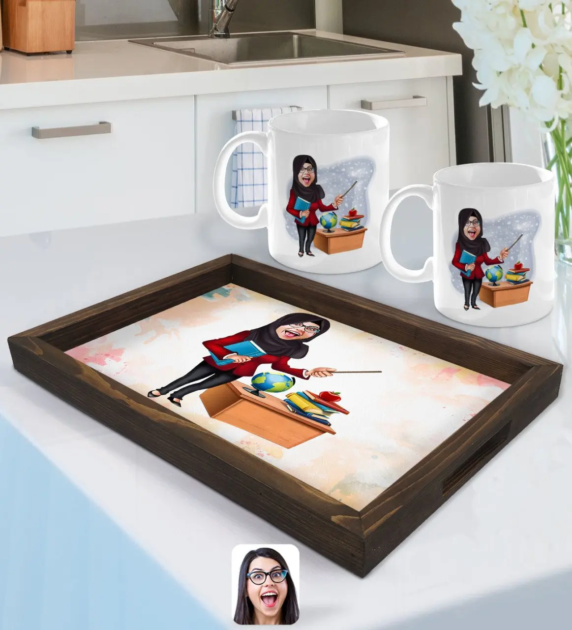 

Персонализированная Женская Фата, карикатура для учеников, искусственная и кружка с 2 отделениями