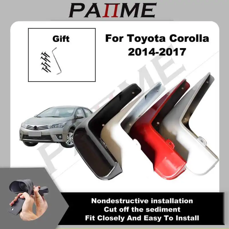 

Set Molded Mud Flaps Mudflaps Splash Guards Front Rear Mud Flap Mudguards Fender for toyota corolla 2014-2018 color YC101080