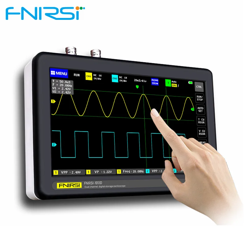 

FNIRSI-1013D Digital tablet oscilloscope dual channel 100M bandwidth 1GS sampling rate mini tablet digital oscilloscope
