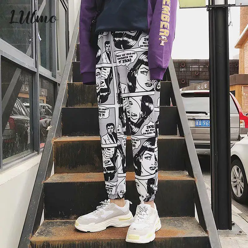 

Loose Sports Casual Pants Men's Beam Foot Harem Pants Comics Printed Joggers Pants Mens Hip Hop Casual Trousers