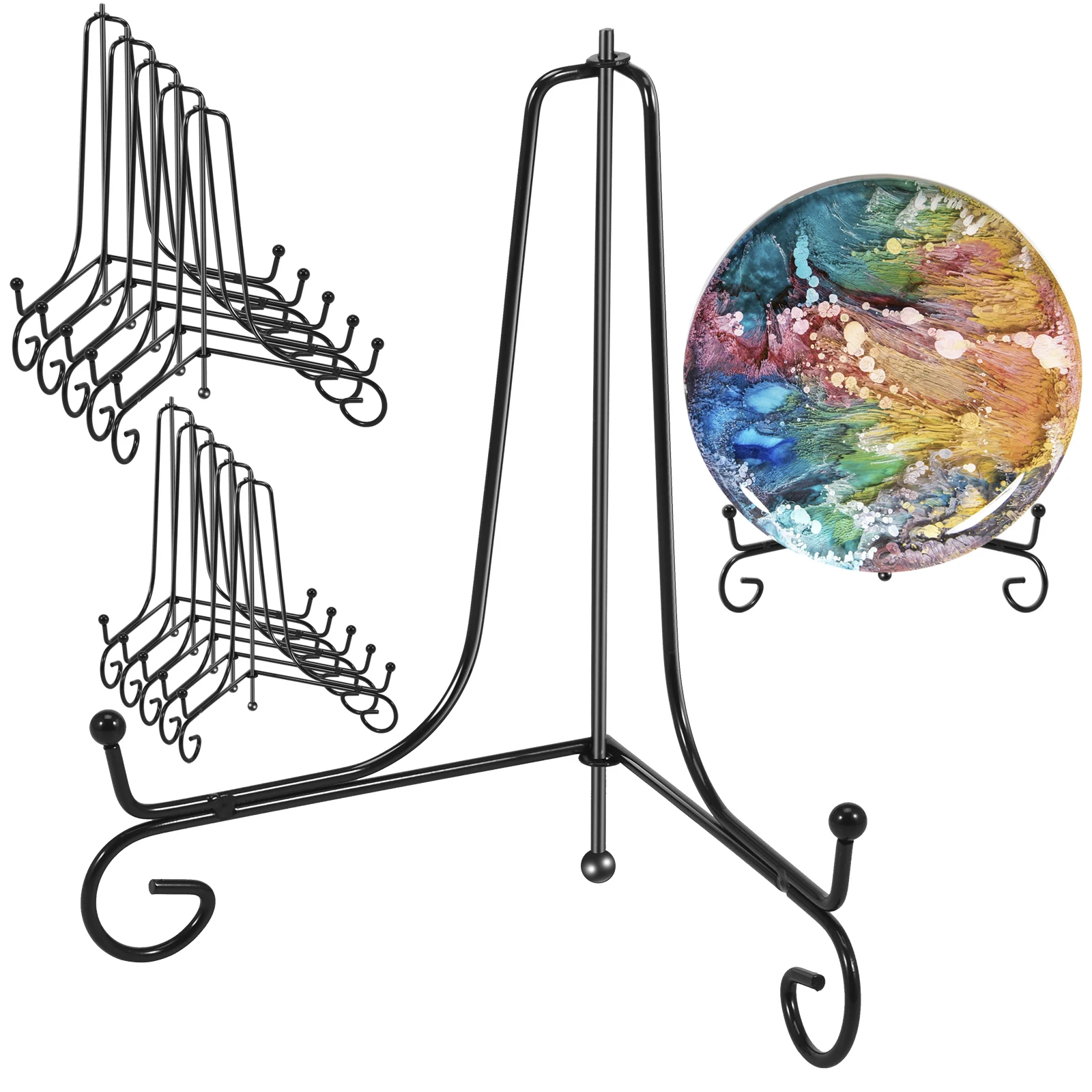 

5Pcs Display Stand Heavy-Duty Iron Plate Stand Foldable Photo Holder Stand Multipurpose Picture Frame Display Stand Metal Frame