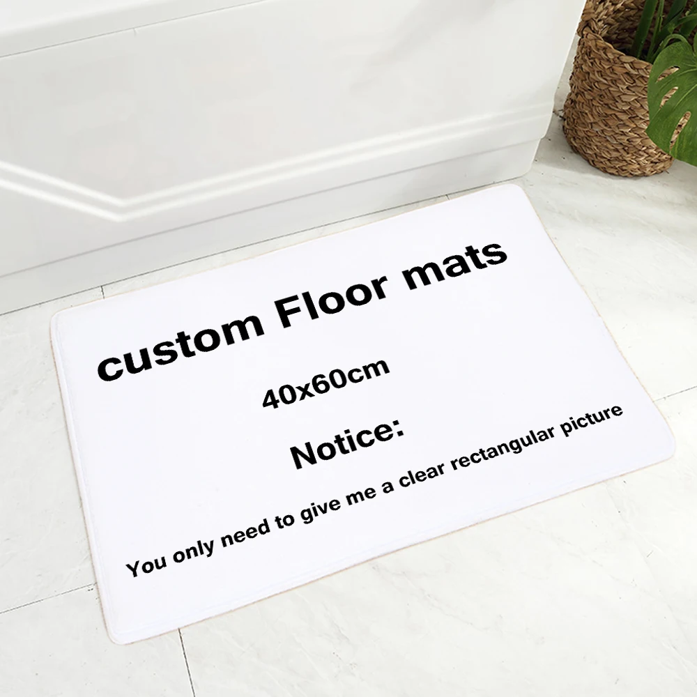 

Custom Doormat Non-Slip Print Soft Flannel Carpet Decor Cute Cartoon Geometirc Floor Door Mat for Hallway Felpudo40x60cm
