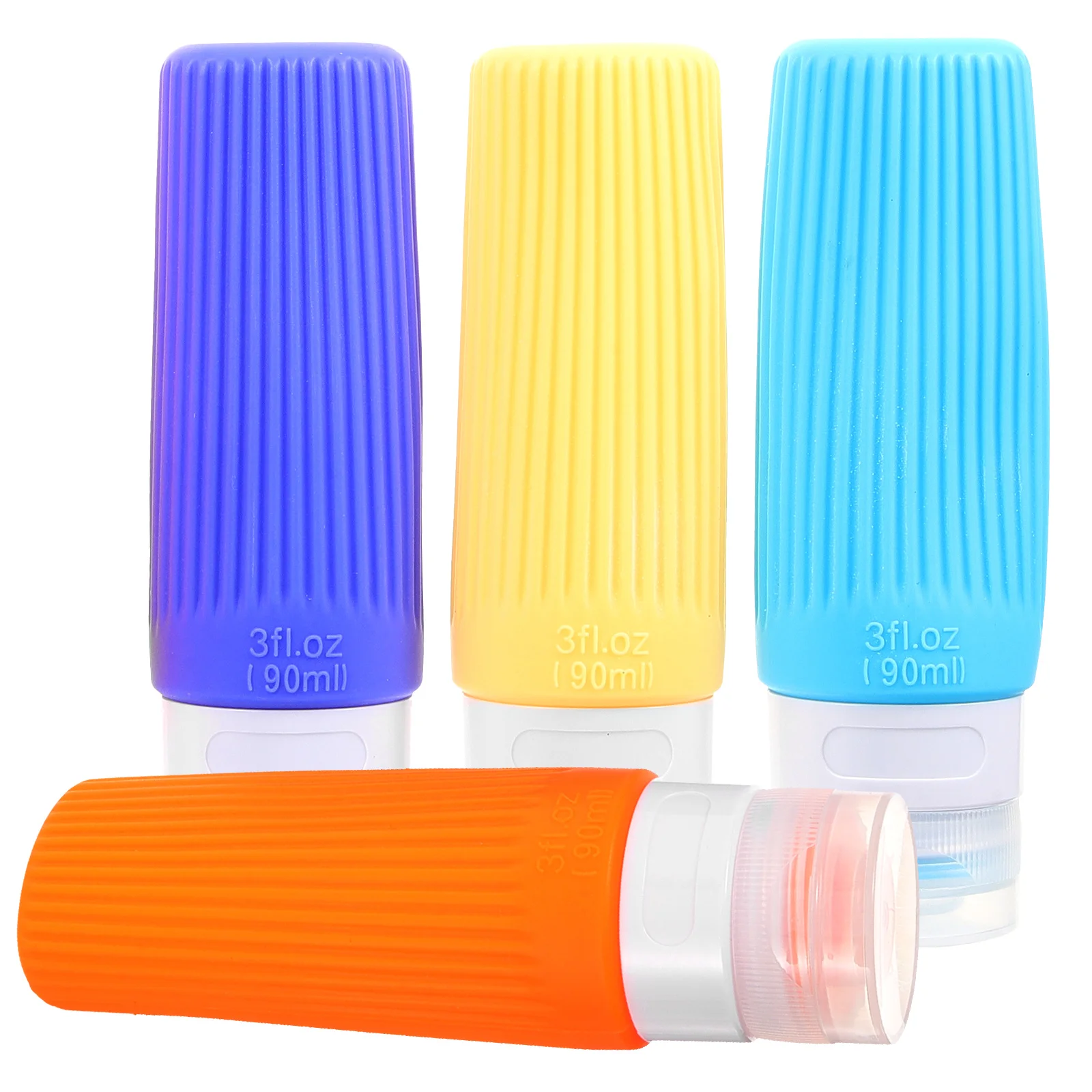 

4pcs Travel Shampoo And Conditioner Bottle 90ml Refillable Toiletry Container