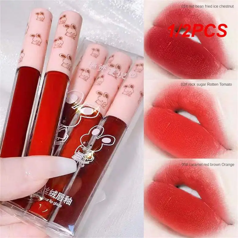 

1/2PCS Easy To Apply Color Labial Glaze Matte Texture Matte Lip Glaze The Texture Is Soft Sticky Soft Burnt Lip Texture