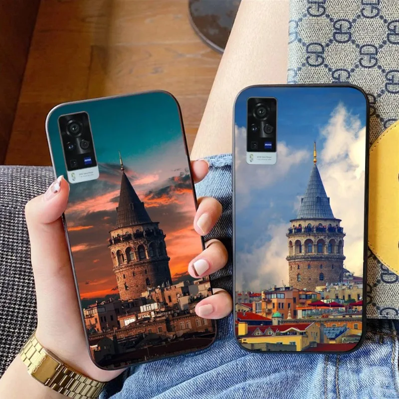 Турция Galata Kulesi чехол для телефона для VIVO Y95 Y93 Y31 Y20 V19 V17 V15 Pro X60 NEX мягкий черный чехол для телефона