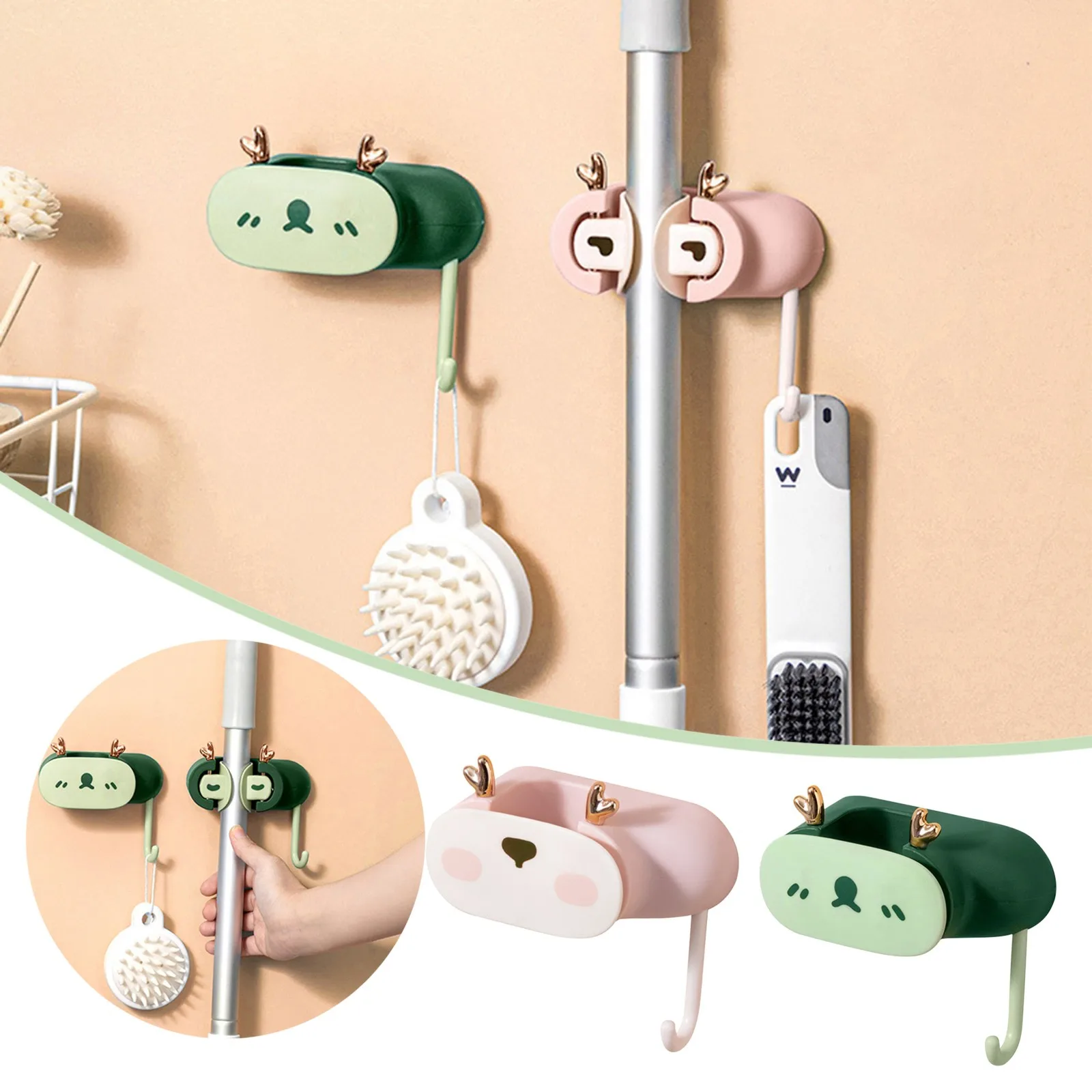 

Угловой деревянный зажим-держатель, крепкий держатель, настенный держатель, самоклеящийся, не сверляющий, супер-нескользящий и пылесборник...