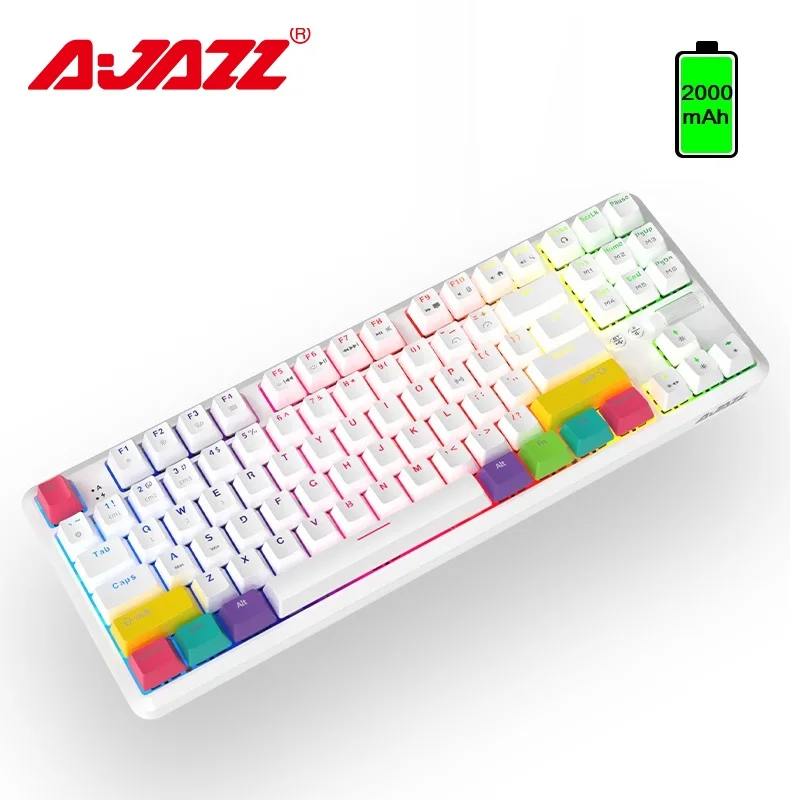 

Клавиатура AJAZZ K870T Механическая с 87 клавишами, RGB-подсветкой, Bluetooth, 2,4 ГГц