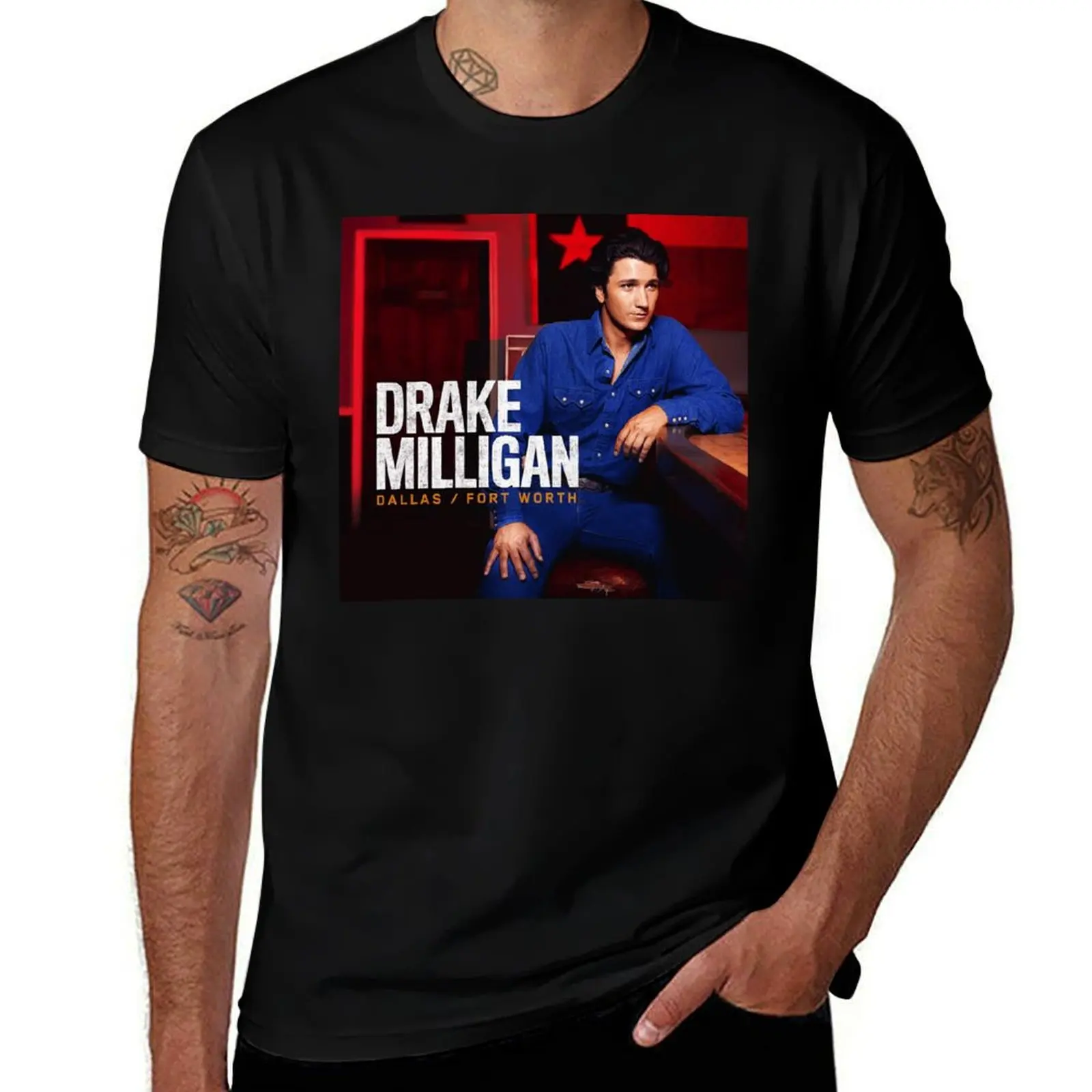 Фото Футболка Dallas Fort Worth Drake Milligan, базовая однотонная футболка для повседневного использования №1