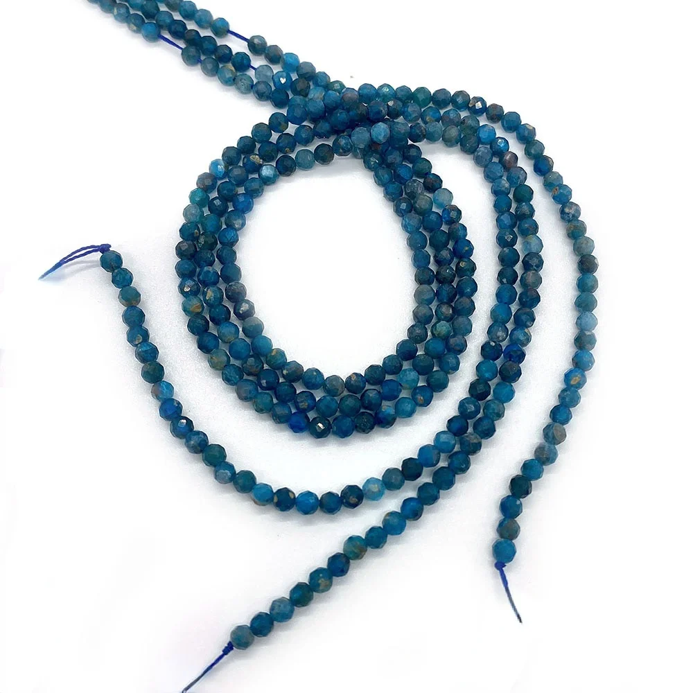 Оптовая продажа граненые бусины из натурального апатита 2 мм 3 4 для изготовления