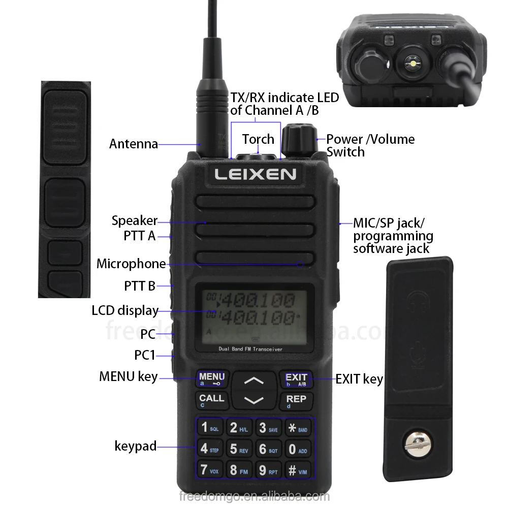 Фото Китайская профессиональная рация Leixen UV-25D, мощностью 20 Вт, двухдиапазонная, портативная, UHF/VHF, для связи. №3