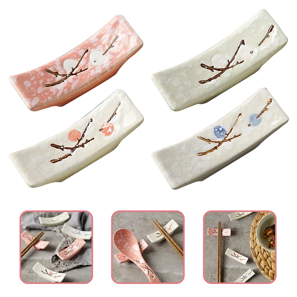 

Rest Chopstick Holder Ceramic Chopsticks Spoon Porcelain Holders Stand Japanese Rack Brushes Rests Household Style Spatula Fork
