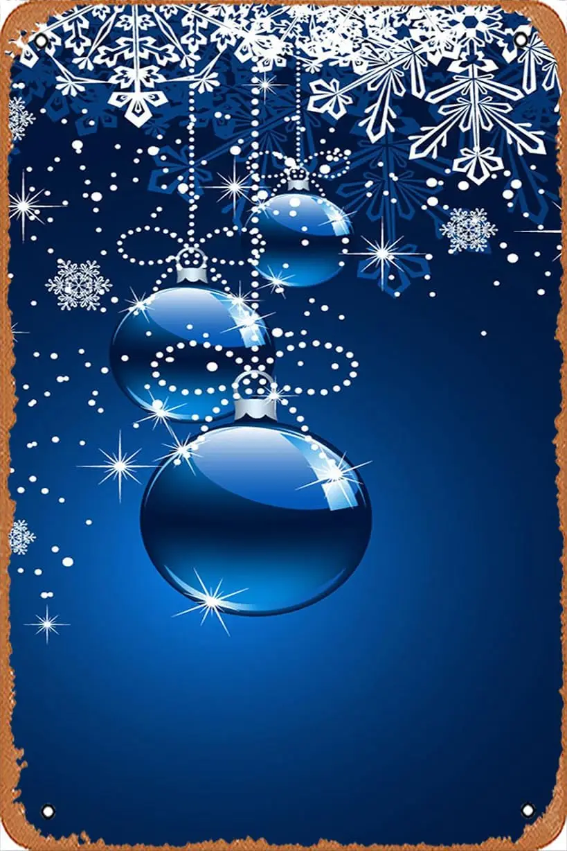 Blue Musc NotesBlue Chrstms Ornments Note 3 Wllppers Retro Metl Sgn for Grden Club Outdoor ndoor Home Wll Decortve 8x12 nch