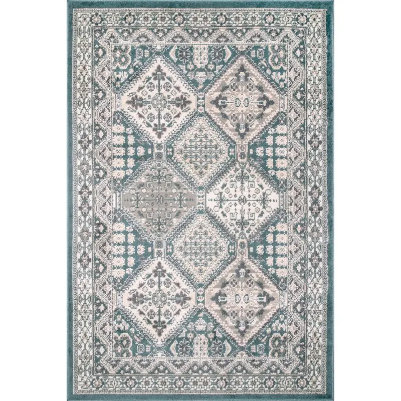 

Винтажный декоративный коврик для плитки, 3 'x 5', синий