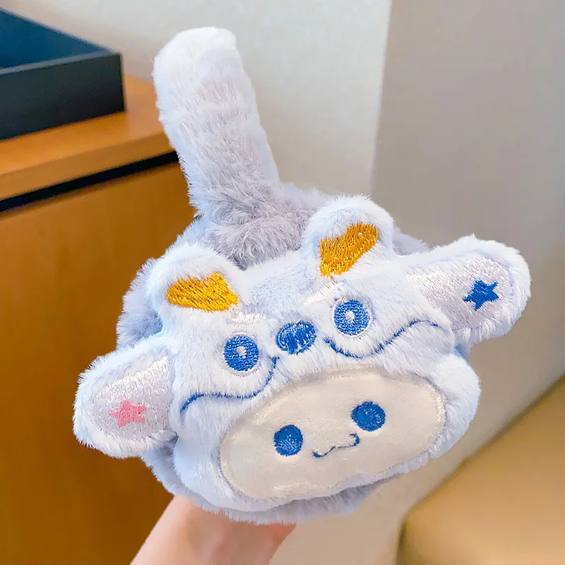 Детские зимние плюшевые насадки Kawaii Sanrioed с милым рисунком Hello Kitty My Melody Cinnamoroll