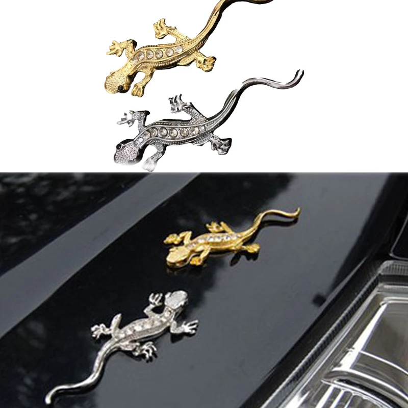 

3D Rhinestone Diamond Lizard Gecko Car Sticker Decoration Badge Emblem Car-Styling Crystal Creative Auto Sticker Car Accessories