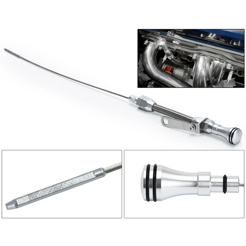 

For Pre-79 Early SBC Chevy 265 283 327 350 Driver Side Flexible Engine Oil Dipstick