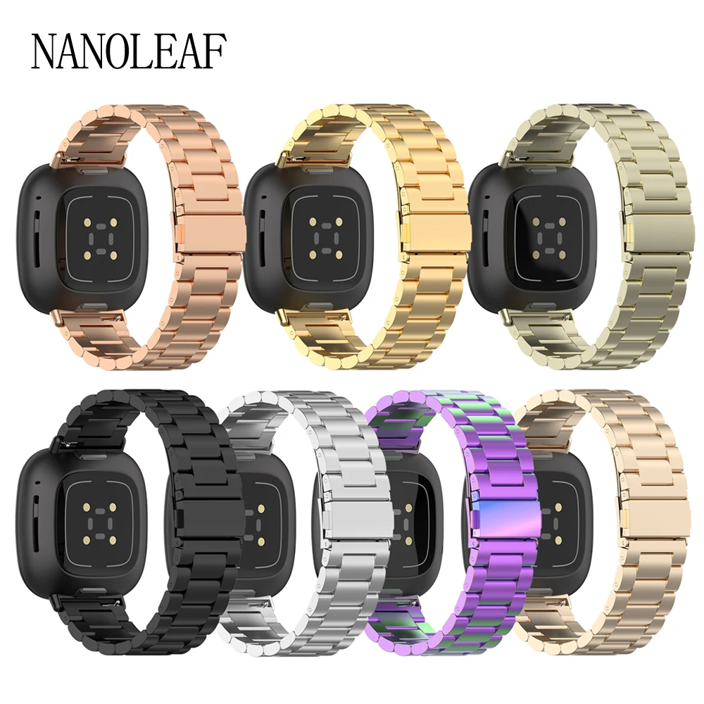 

Solid Stainless Steel Watch Bands for Fitbit Versa 3 / Sense Classic Premium Quality Replacement Strap for Men Women