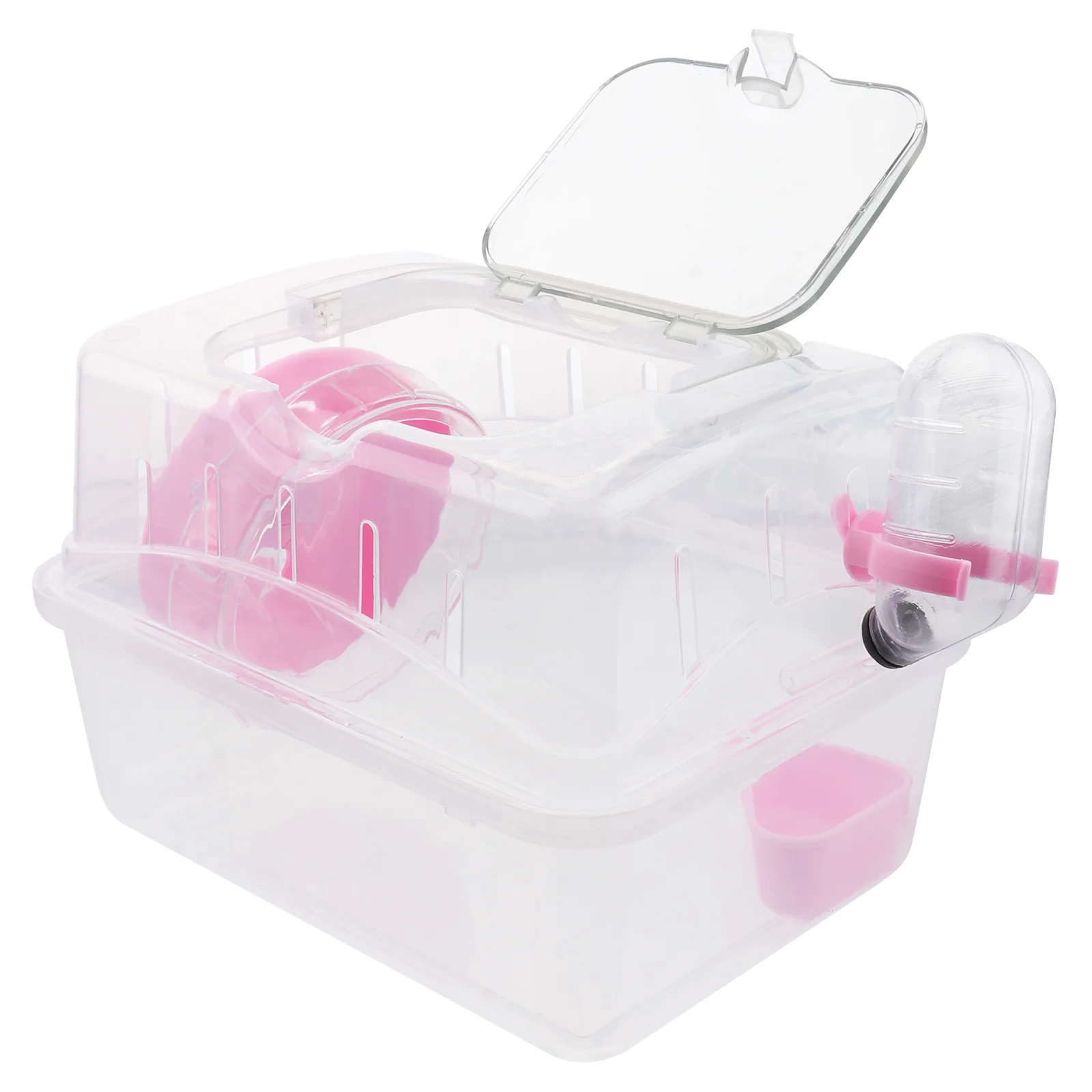 

Hamster Cage Carrier Travel Portablesmall Case Box Wheels Pet Guinea Animal Bottle Water Outdoorbag Chinchilla Hedgehog