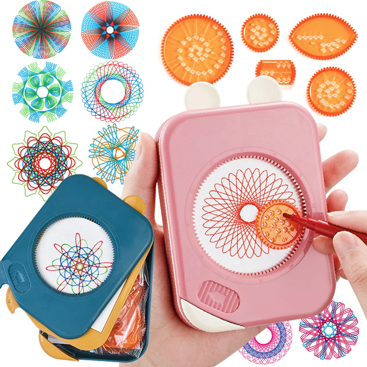

Spirograph Drawing Toys Storage Set Interlocking Gears Wheels Painting Tool Creative Educational Toy for Kids Drawing Supplies