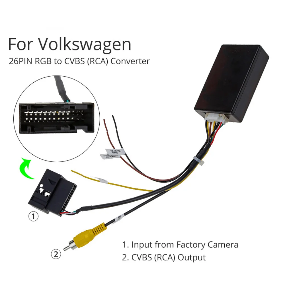 Automobile Rear View Backup Reverse Camera Interface Screen Decoder RGB To AV Converter Adapter for VW RCD510 RNS510 RNS315