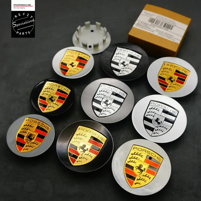4 pcs for Porsche Boxster Cayman Cayenne 911 Macan Panamera 718 wheel center cover logo 65mm 76mm original hub
