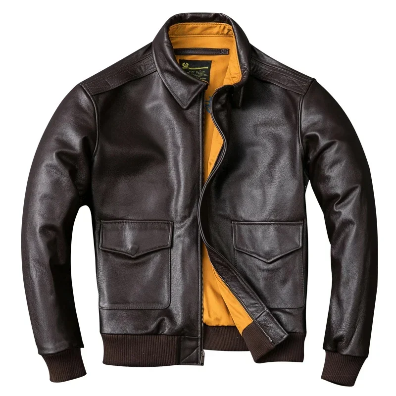 Бесплатная доставка мужская куртка из натуральной кожи военная для пилота