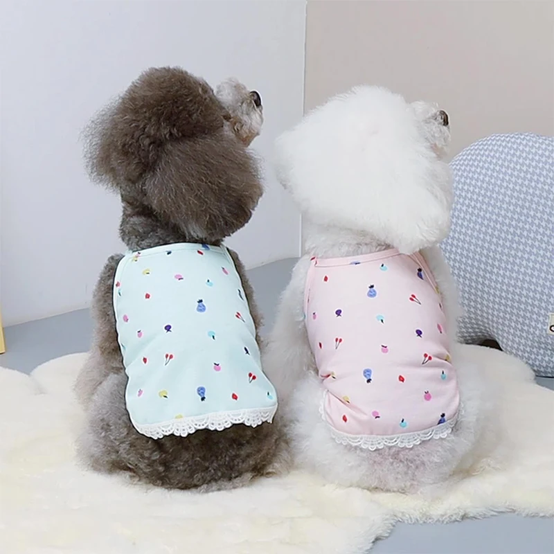 

Хлопковый жилет для домашних животных, повседневный жилет, слинг для домашних животных, жилет с принтом десерта, симпатичный милый мультяшн...