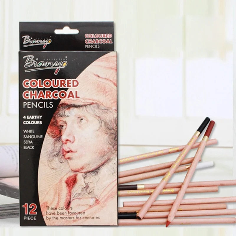 

Sketch Carbon Color 12pcs/box Stroke Painting School Stationery Pen Drawing Carbon Pencil Supplies Art Comic 4-color Art Pen