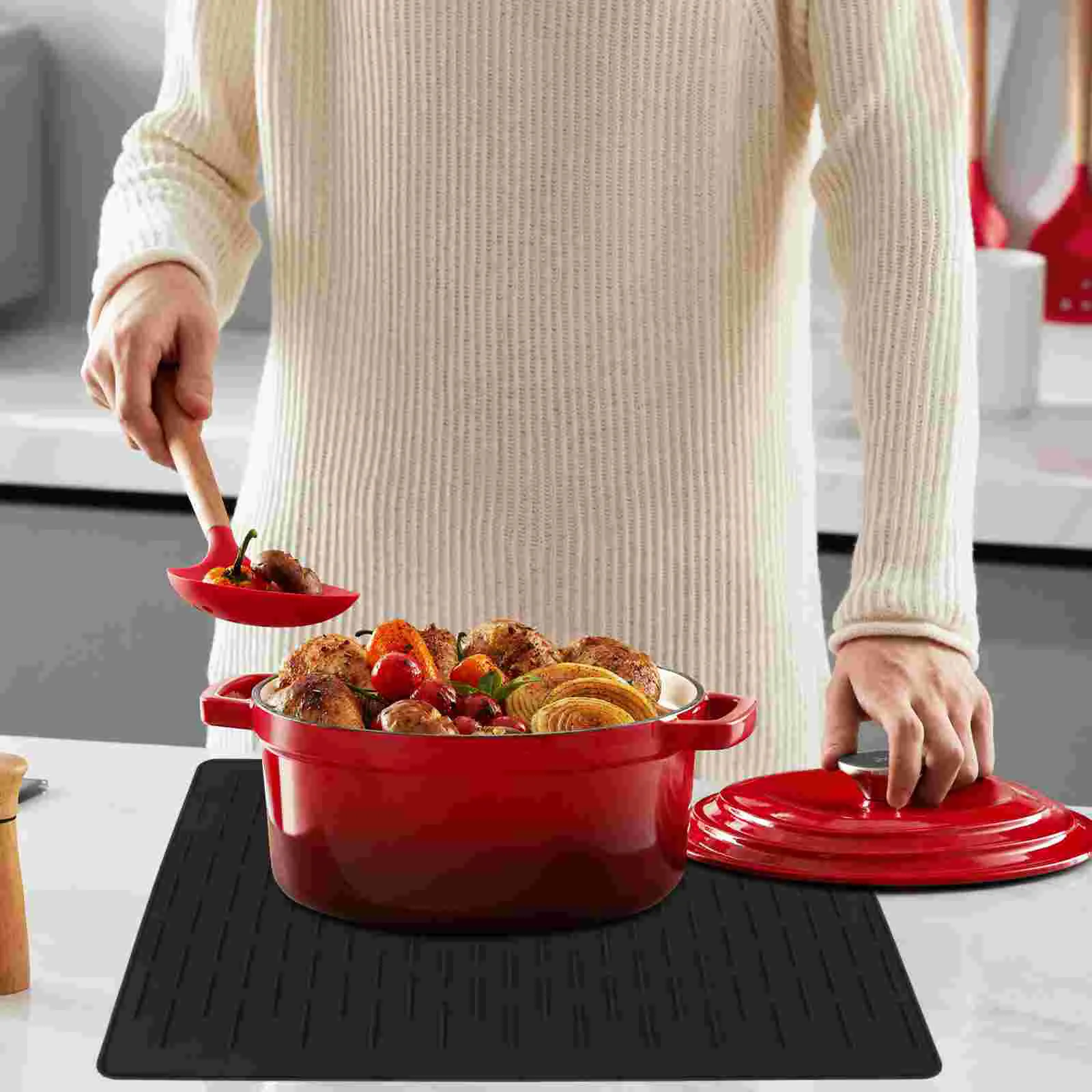 

Силиконовая подставка под столовую посуду, термостойкие подставки под горячие горшки, многоразовый держатель для кухонной посуды