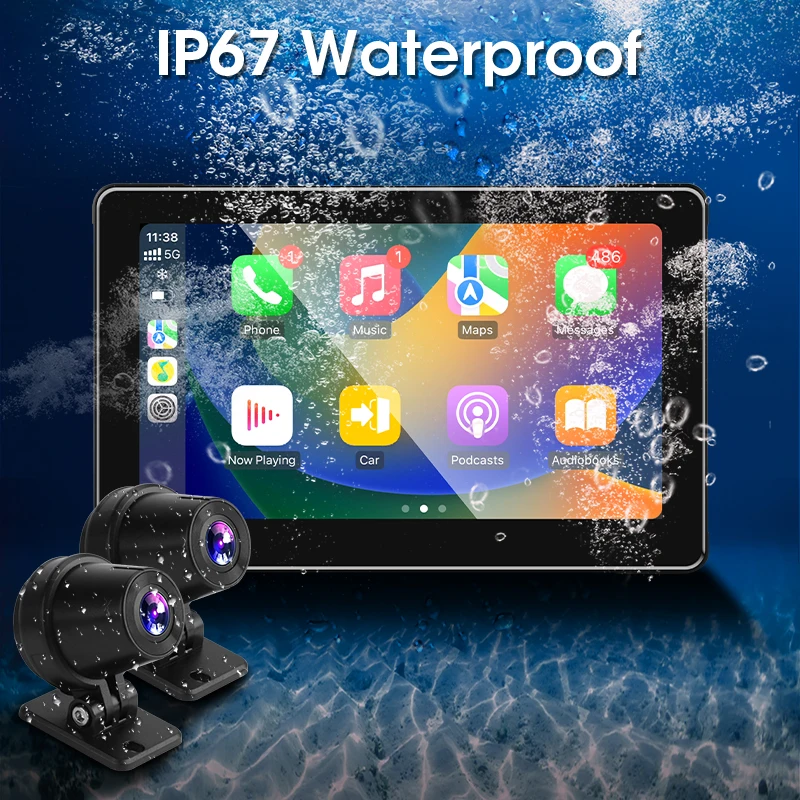 JMCQ Мотоциклетный видеорегистратор Портативный водонепроницаемый IPX7 с экраном 7/6