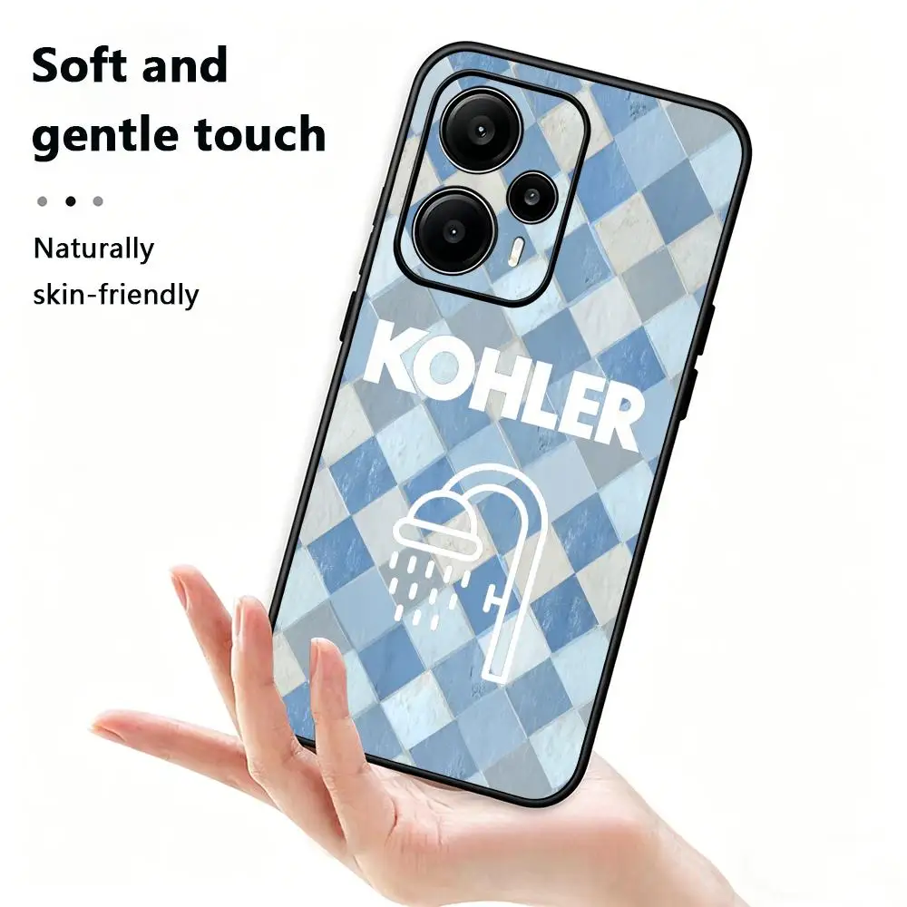 Фото Чехол для телефона Kohler для Xiaomi Redmi17 14C 13C 12C Note 15 14 13 12 Pro Plus S, мягкий черный чехол для телефона. №2