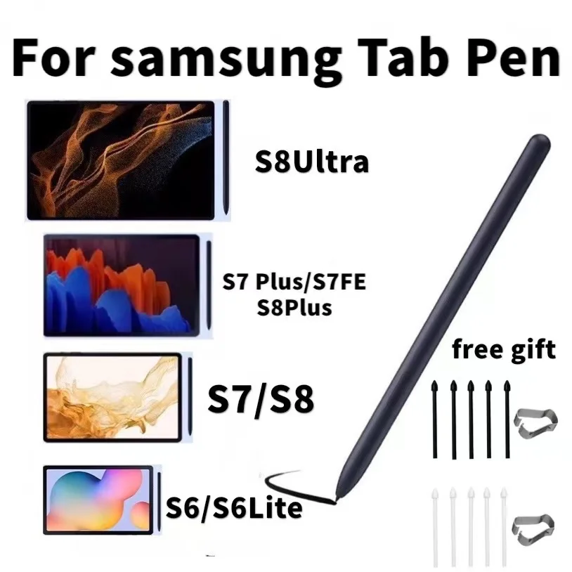 

For Tablet Samsung Stylus S Pen for Tab S6Lite S7FE S7 S7Plus S8 S6 Drawing Stylus touch pen (Without Bluetooth function)+LOGO