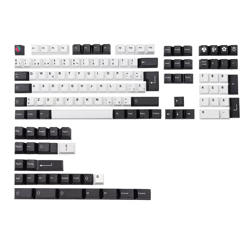

136 Key Pbt Keycap Cherry ES Profile Dye Subb Keycaps for Cherry Mx Switches GK61 64 96 108 Spain Layout Iso Key Cap