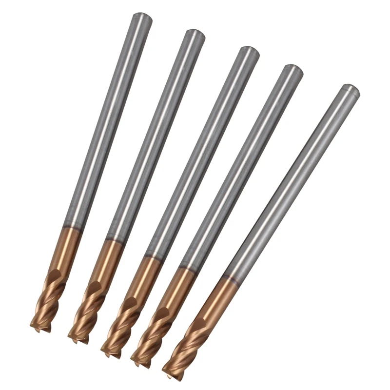 

5PCS 3mm Solid Carbide Endmills Endmill D3X8XD4X50L 4Flute Side Milling Slotting Profiling Face Mill Standard Length