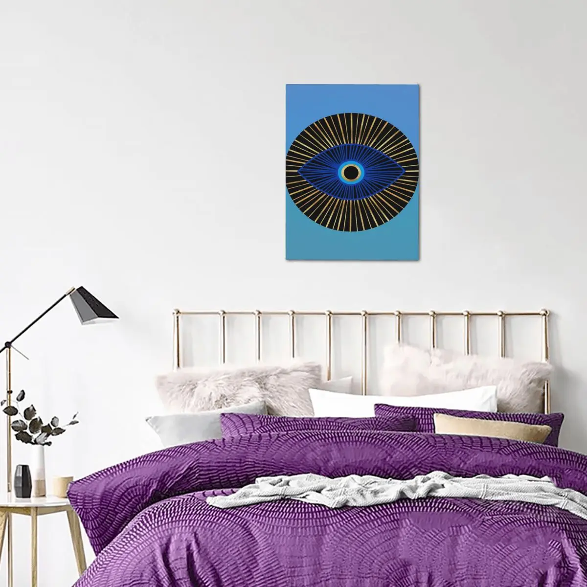 Сглаз защиты синее золото всевидящий глаз высококачественные холсты безрамные