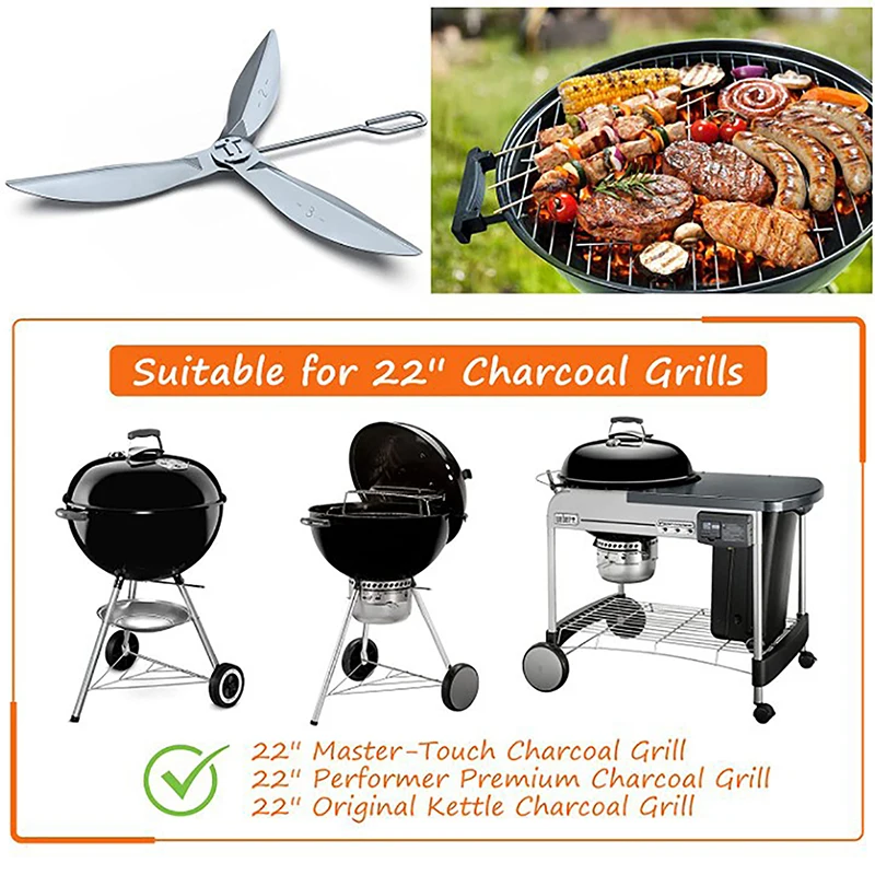 One-Touch Cleaning System Kit Design for Weber Kettle Grill,