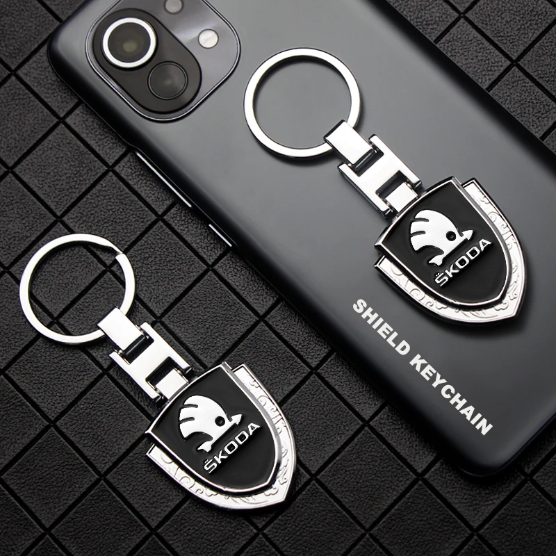 

Car Shield Keychain 3D Metal Auto Logo Keyring Decoration Key Fob Accessories For Skoda Octavia Fabia Rapid Yeti Kodiaq Badge De