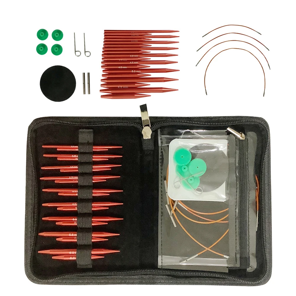 

Set of 9 Circular Knitting Needles in Aluminium - Perfect for Scarves and Gloves