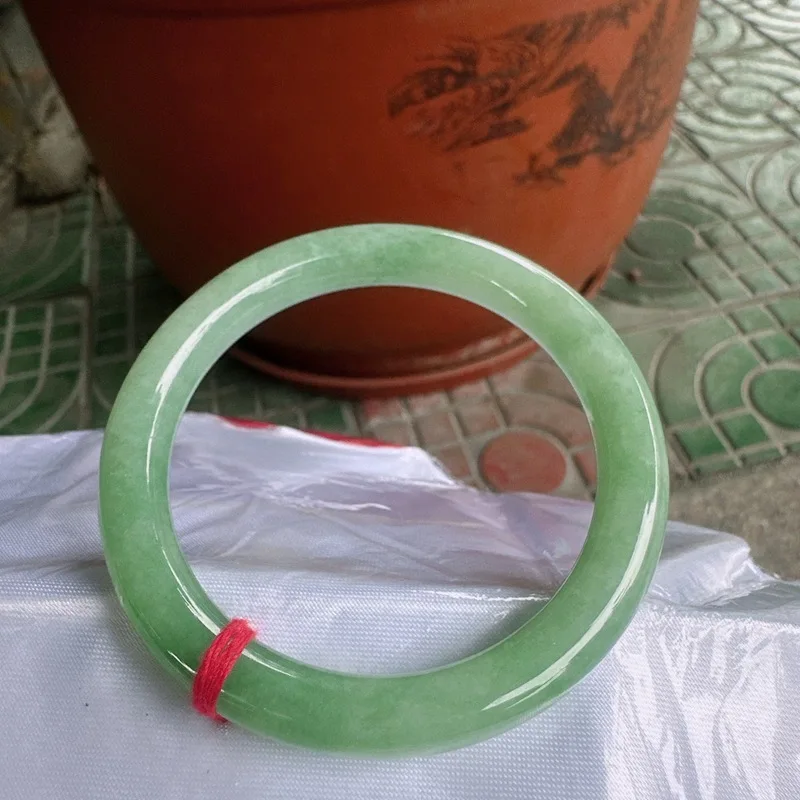 Натуральный нефритовый Круглый браслет А-уровня из Мьянмы украшение для